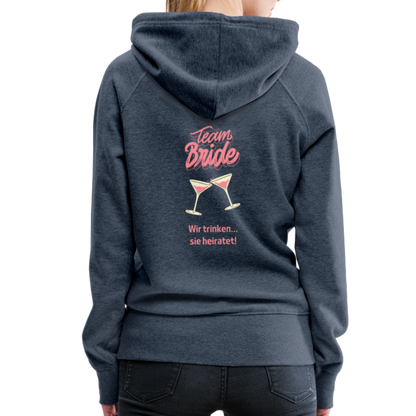 Frauen Premium Hoodie - Team Bride - Jeansblau