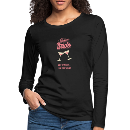 Frauen Premium Langarmshirt - Team Bride - Schwarz