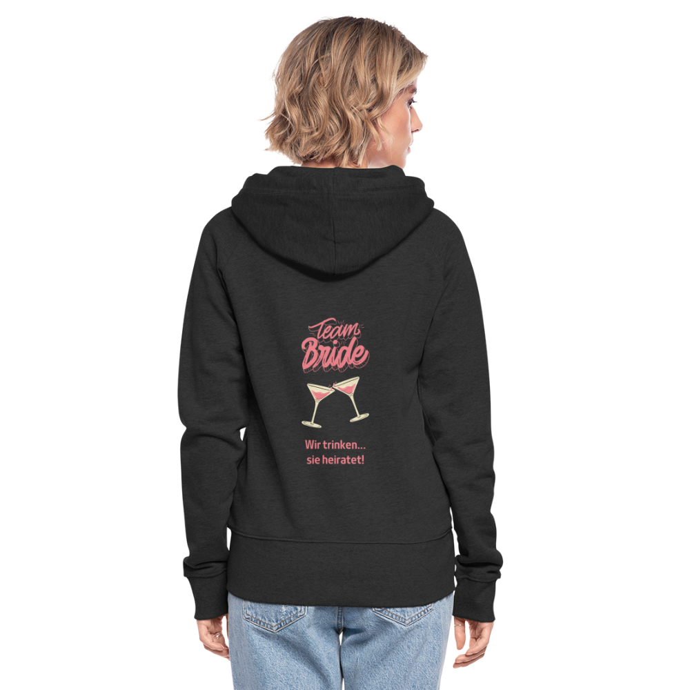 Frauen Premium Kapuzenjacke - Team Bride - Schwarz