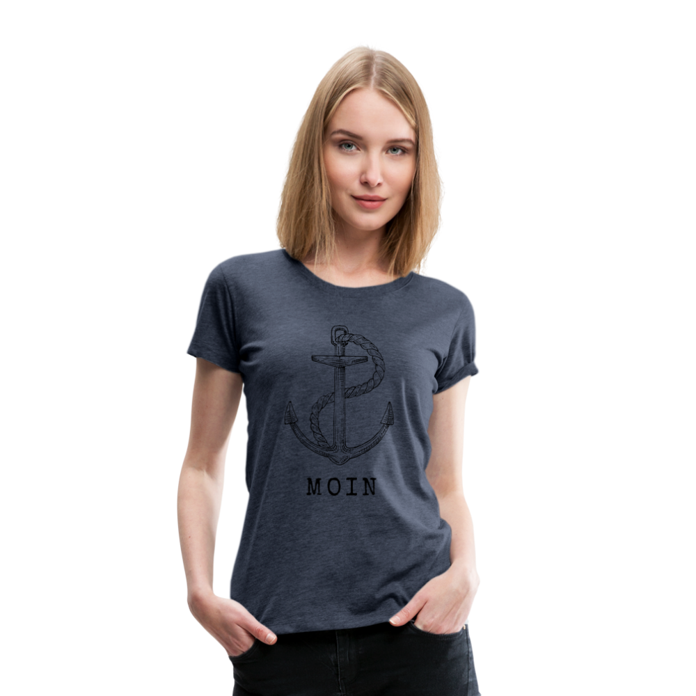 Frauen Premium T-Shirt - Moin - Blau meliert