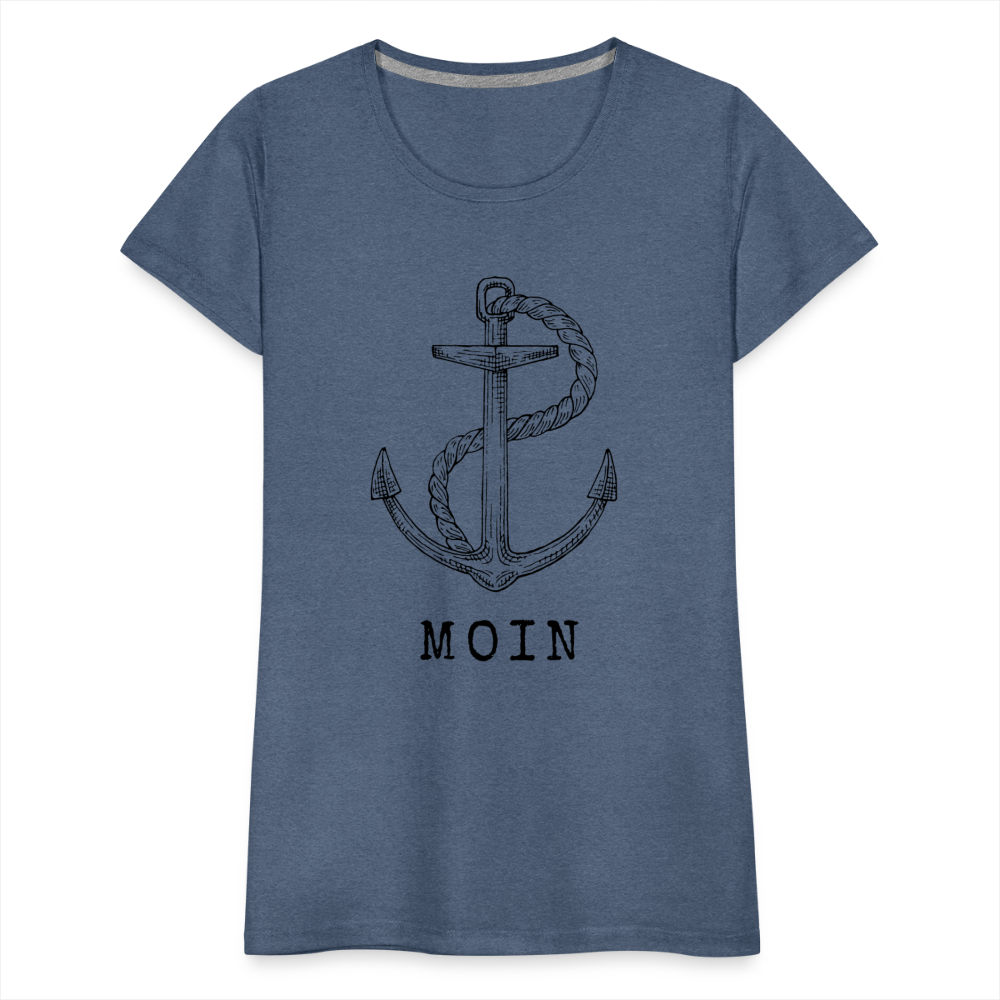 Frauen Premium T-Shirt - Moin - Blau meliert