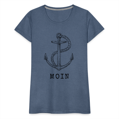 Frauen Premium T-Shirt - Moin - Blau meliert