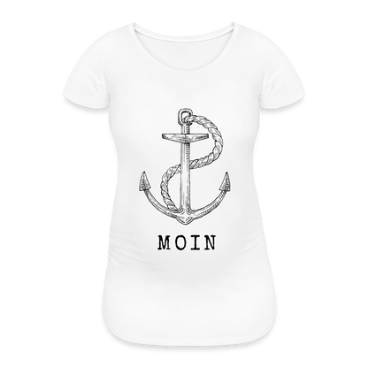 Frauen Schwangerschafts-T-Shirt - Moin - weiß