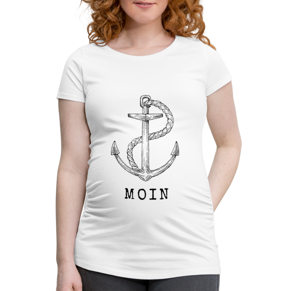 Frauen Schwangerschafts-T-Shirt - Moin - weiß