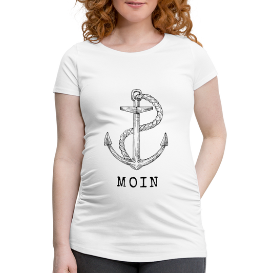 Frauen Schwangerschafts-T-Shirt - Moin - weiß