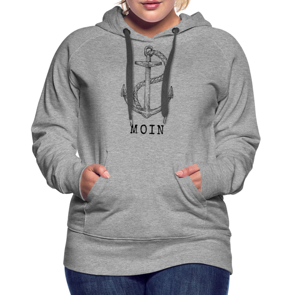 Frauen Premium Hoodie - Moin - Grau meliert