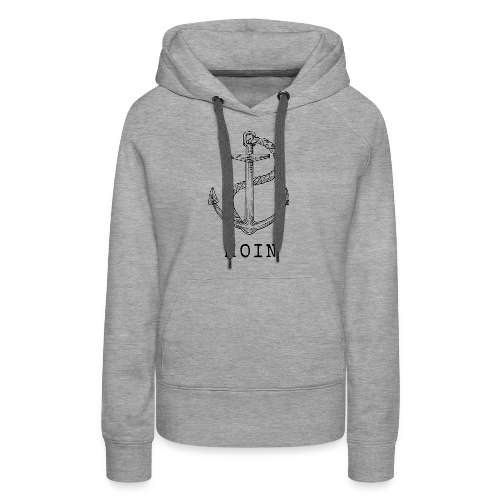 Frauen Premium Hoodie - Moin - Grau meliert