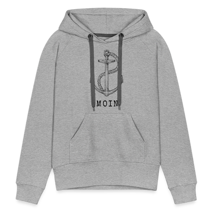 Frauen Premium Hoodie - Moin - Grau meliert