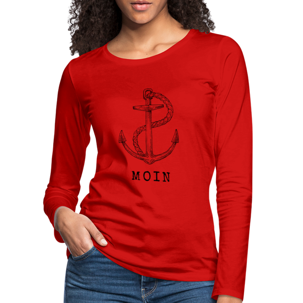 Frauen Premium Langarmshirt - Moin - Rot