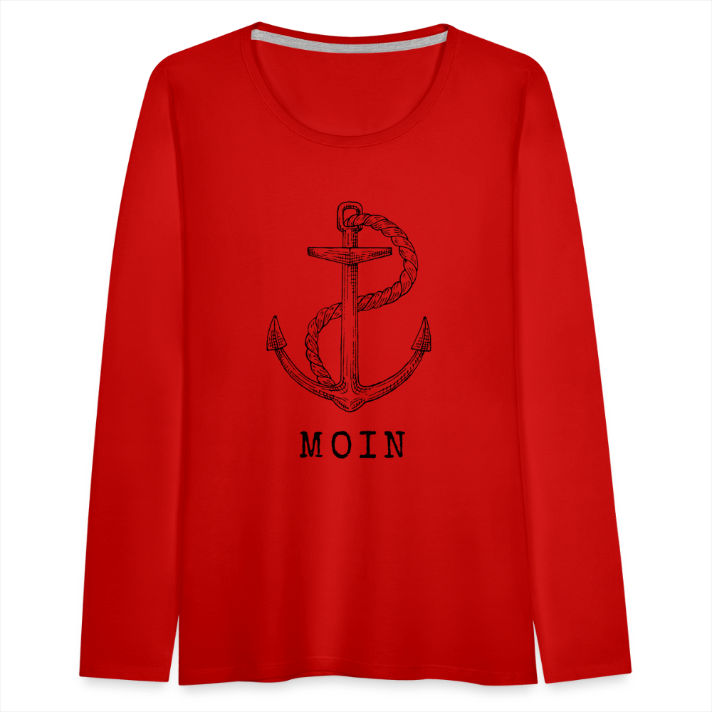 Frauen Premium Langarmshirt - Moin - Rot