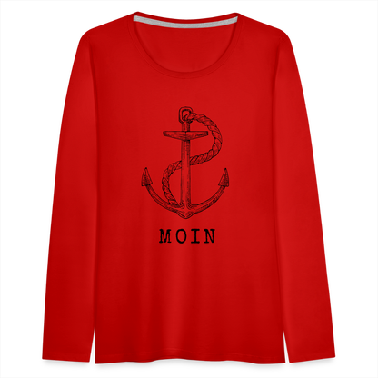 Frauen Premium Langarmshirt - Moin - Rot