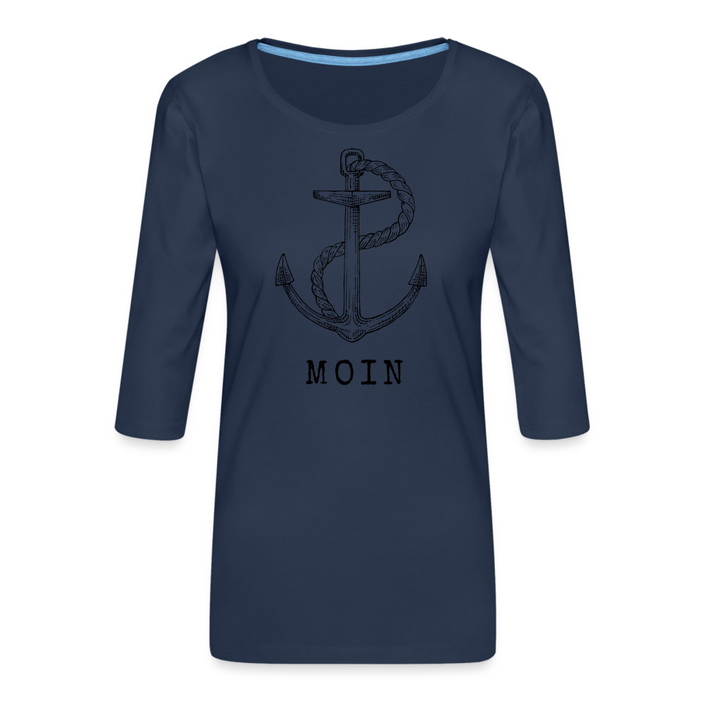 Frauen Premium 3/4-Arm Shirt - Moin - Navy