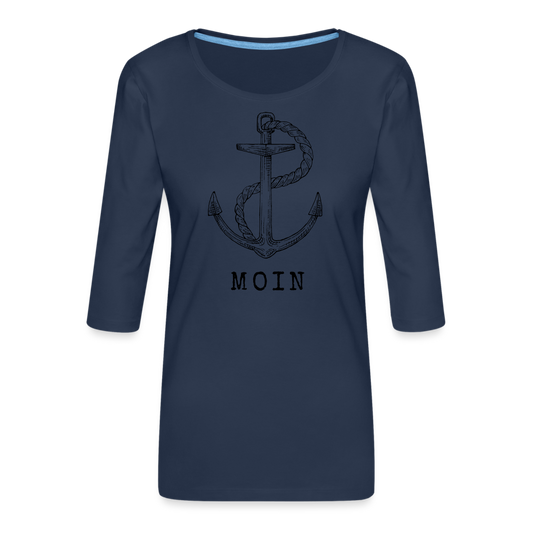 Frauen Premium 3/4-Arm Shirt - Moin - Navy