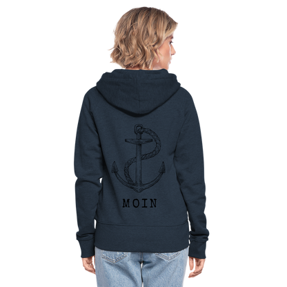 Frauen Premium Kapuzenjacke - Moin - Navy