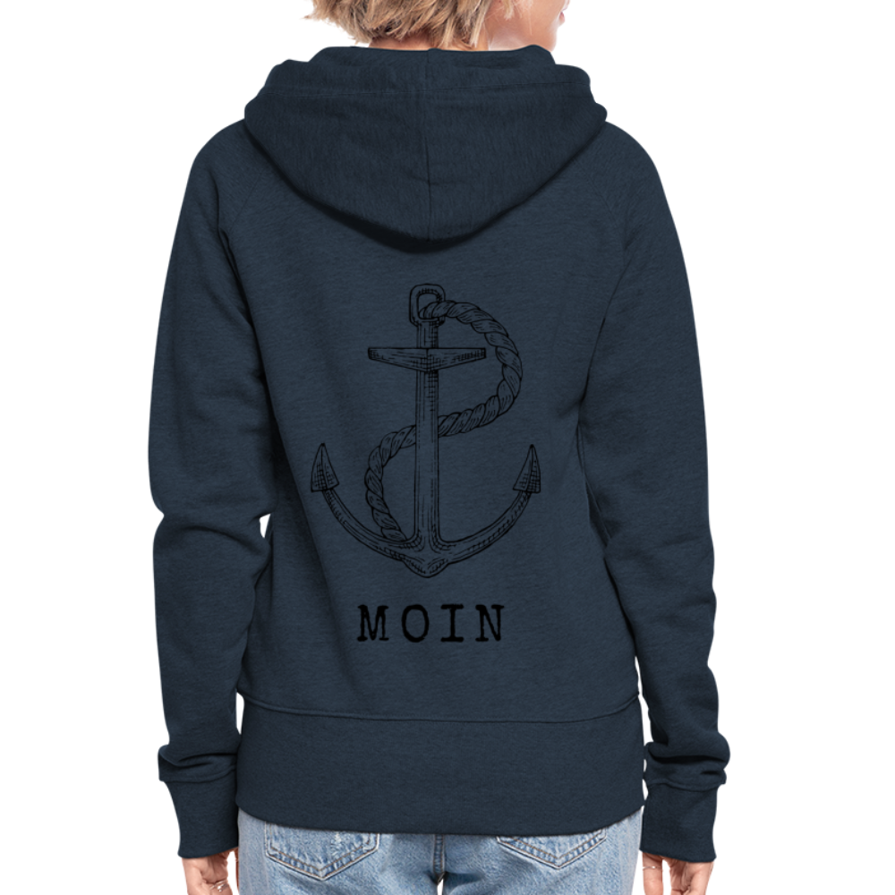 Frauen Premium Kapuzenjacke - Moin - Navy