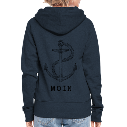 Frauen Premium Kapuzenjacke - Moin - Navy