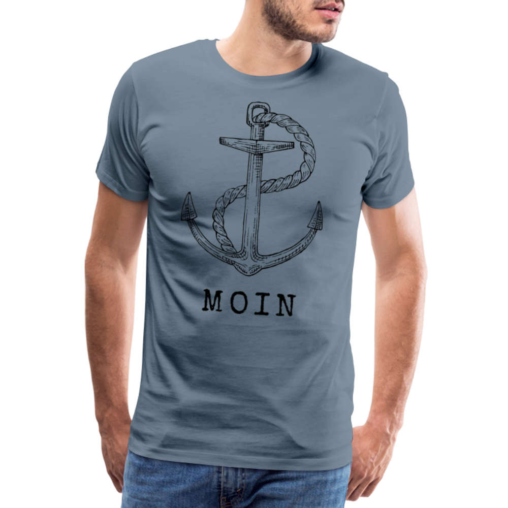 Männer Premium T-Shirt - Moin - Blaugrau