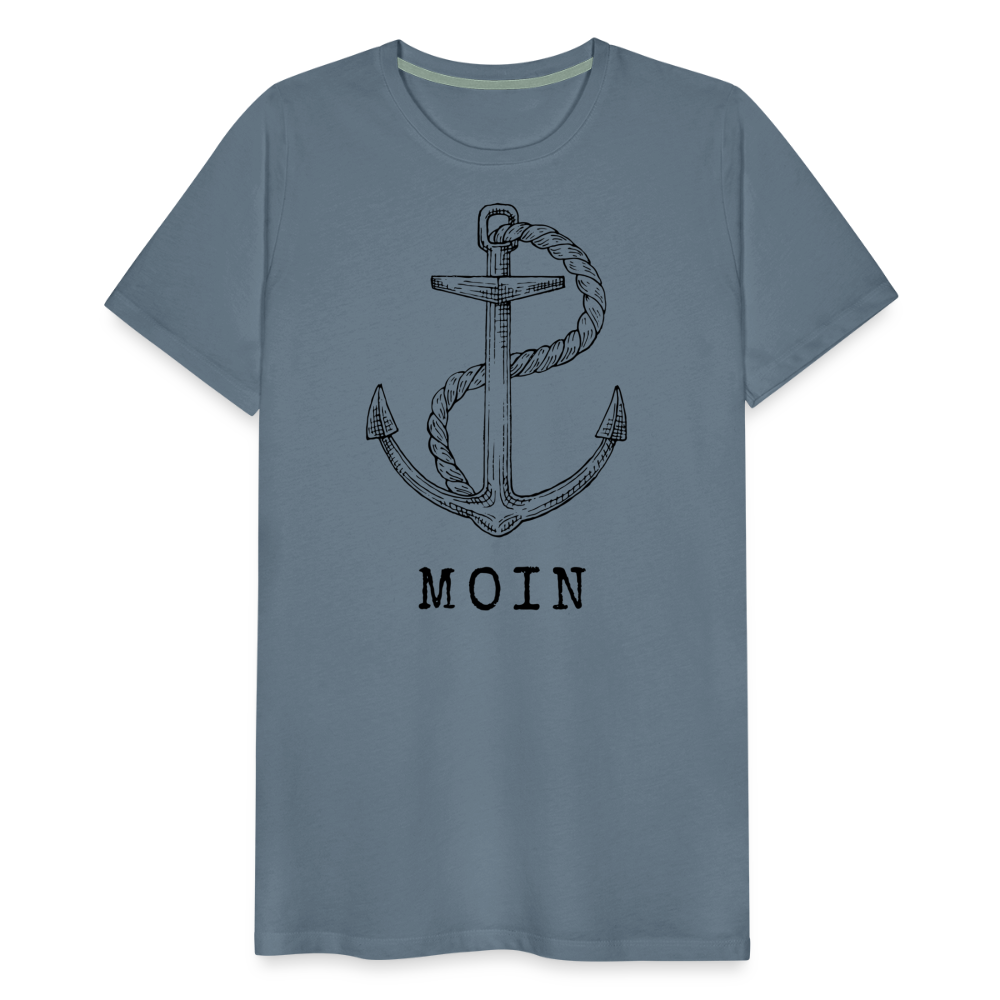 Männer Premium T-Shirt - Moin - Blaugrau