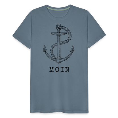 Männer Premium T-Shirt - Moin - Blaugrau