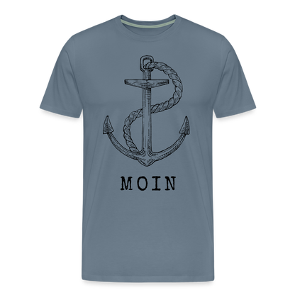 Männer Premium T-Shirt - Moin - Blaugrau