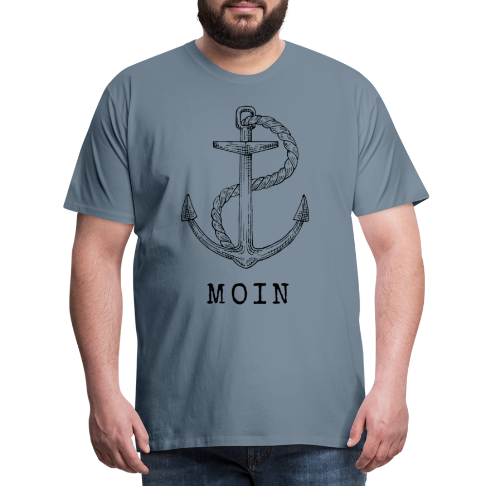 Männer Premium T-Shirt - Moin - Blaugrau