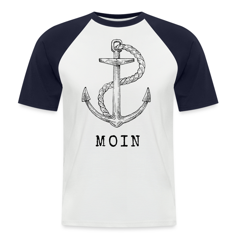 Männer Baseball-T-Shirt - Moin - Weiß/Navy