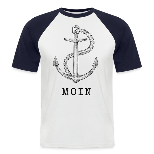 Männer Baseball-T-Shirt - Moin - Weiß/Navy