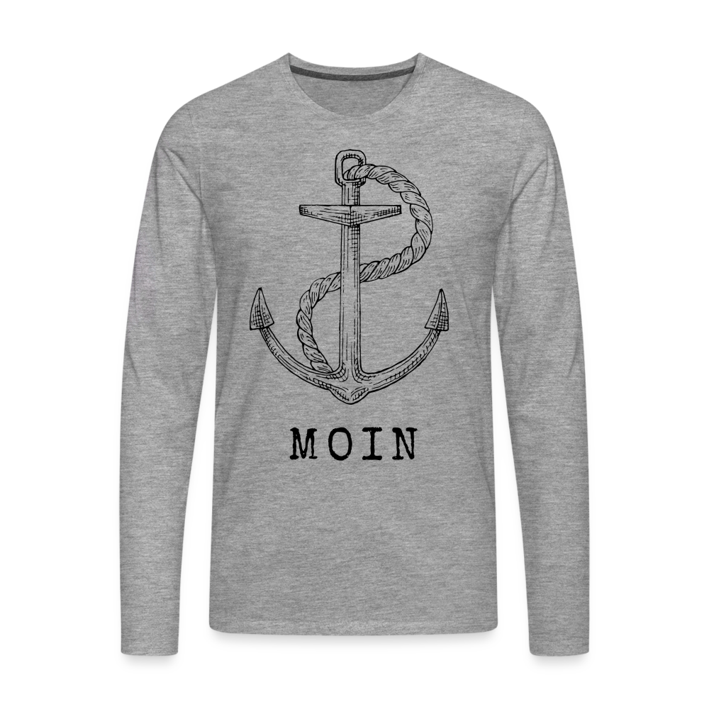 Männer Premium Langarmshirt - Moin - Grau meliert