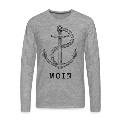 Männer Premium Langarmshirt - Moin - Grau meliert