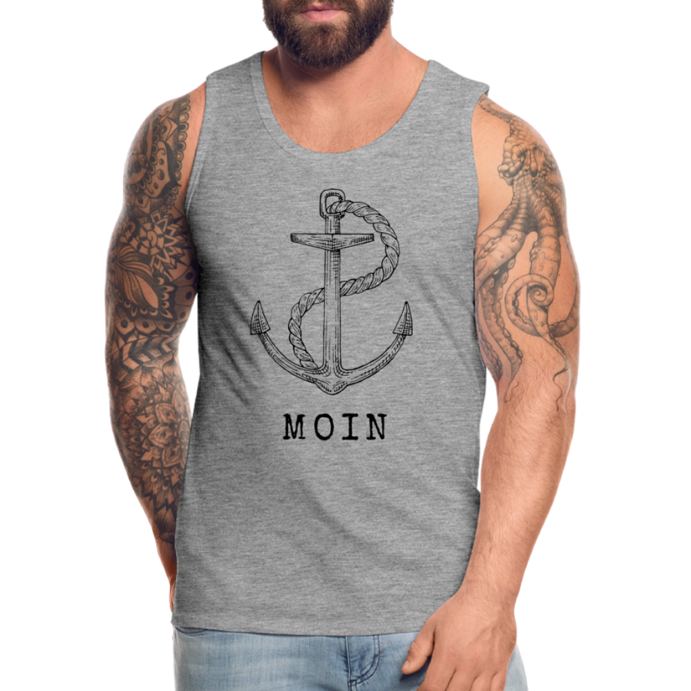 Männer Premium Tank Top - Moin - Grau meliert