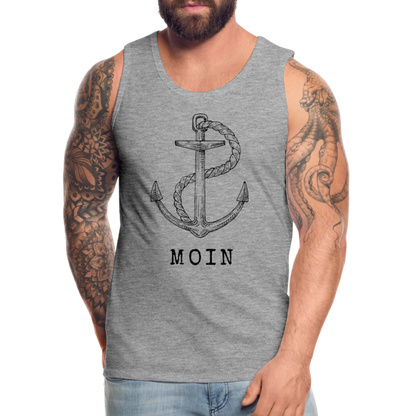 Männer Premium Tank Top - Moin - Grau meliert