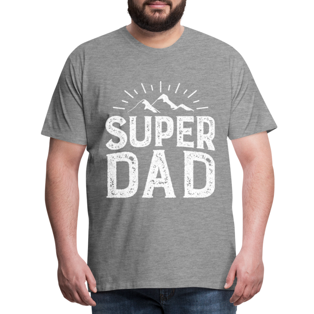 Männer Premium T-Shirt - Super DAD - Grau meliert