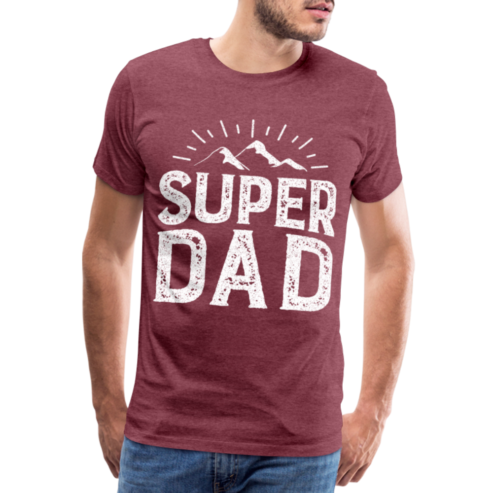 Männer Premium T-Shirt - Super DAD - Bordeauxrot meliert