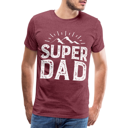 Männer Premium T-Shirt - Super DAD - Bordeauxrot meliert