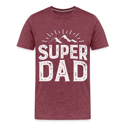 Männer Premium T-Shirt - Super DAD - Bordeauxrot meliert