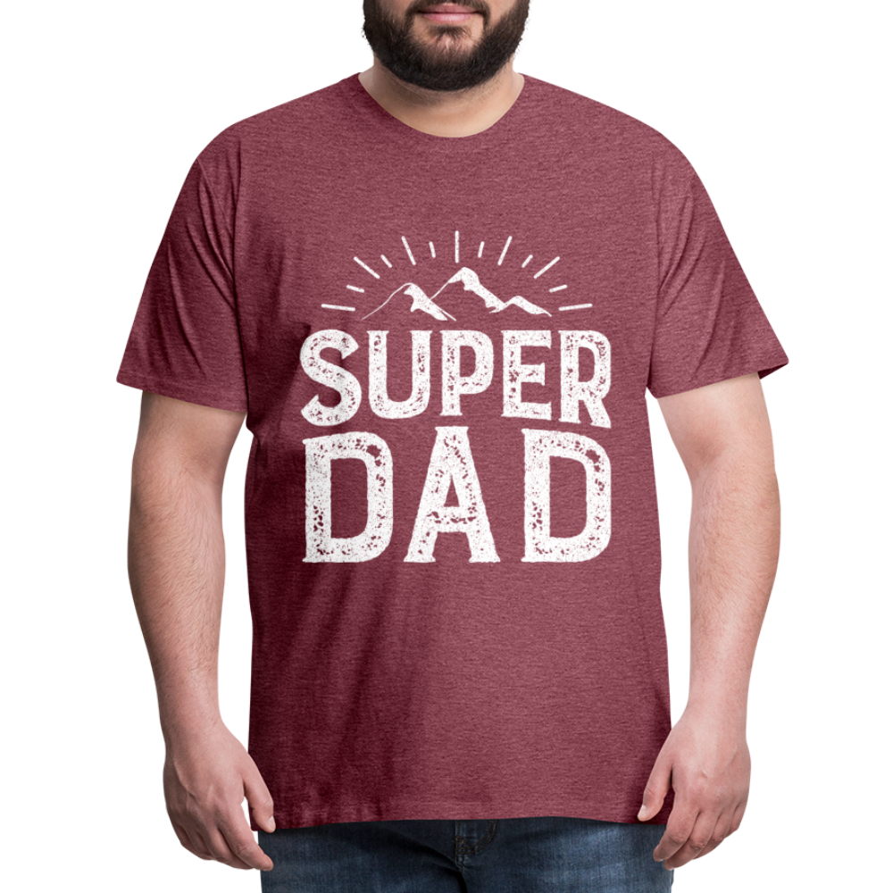 Männer Premium T-Shirt - Super DAD - Bordeauxrot meliert