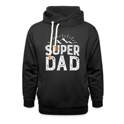 Unisex Schalkragen Hoodie - Super DAD - Schwarz