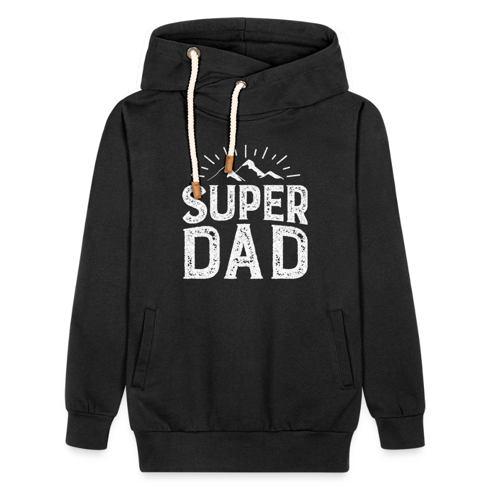 Unisex Schalkragen Hoodie - Super DAD - Schwarz