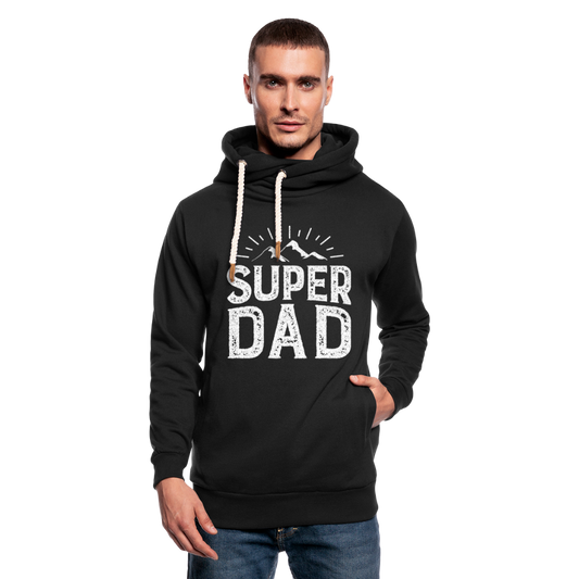 Unisex Schalkragen Hoodie - Super DAD - Schwarz