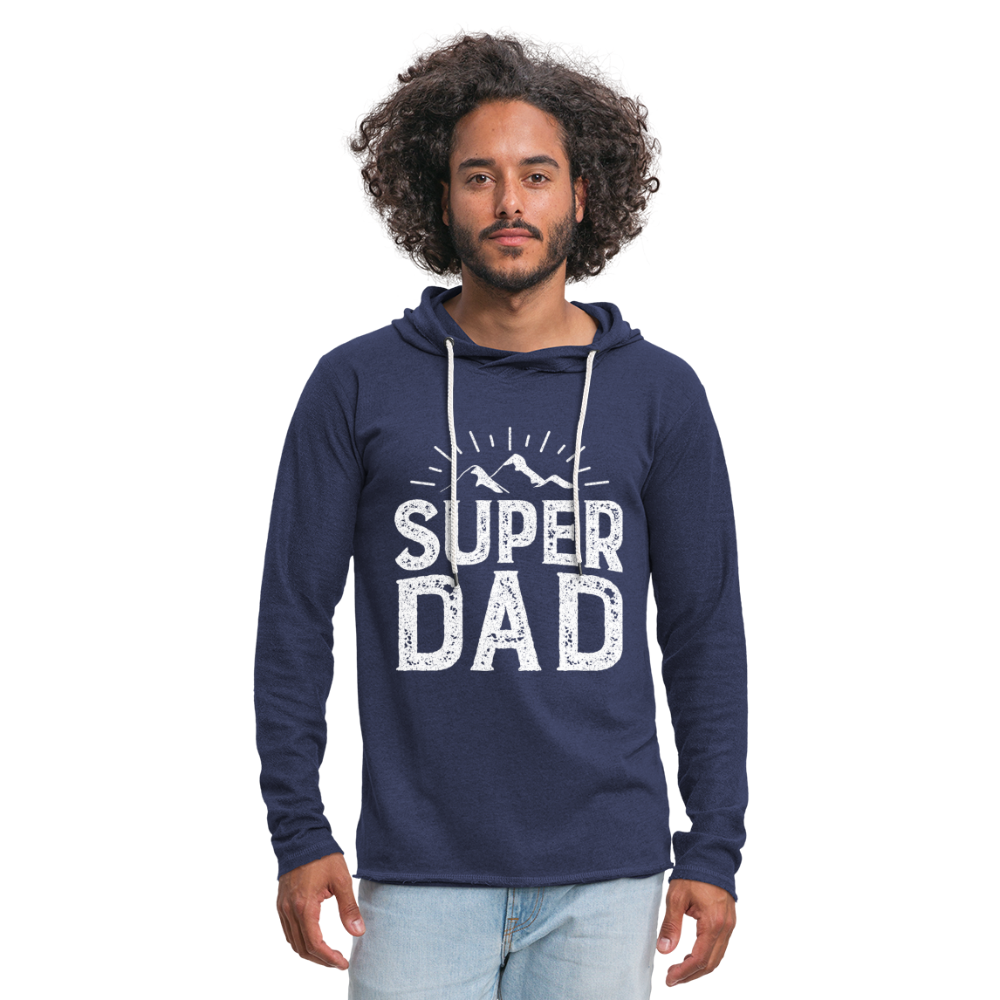 Leichtes Kapuzensweatshirt Unisex - Super DAD - Navy meliert