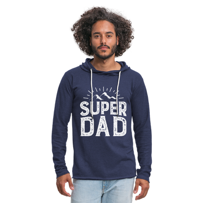 Leichtes Kapuzensweatshirt Unisex - Super DAD - Navy meliert