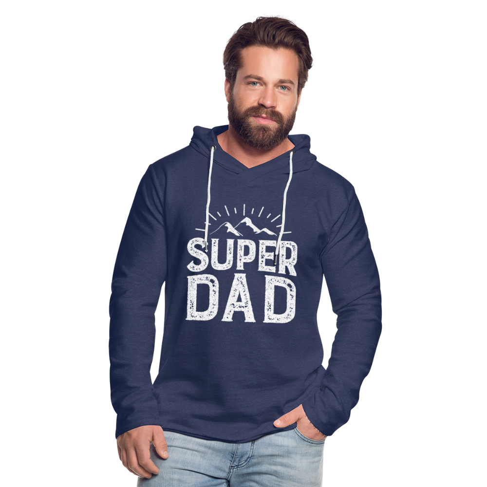 Leichtes Kapuzensweatshirt Unisex - Super DAD - Navy meliert