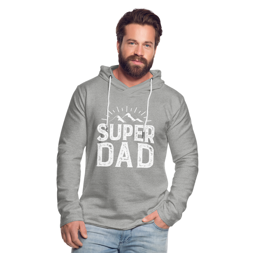 Leichtes Kapuzensweatshirt Unisex - Super DAD - Grau meliert