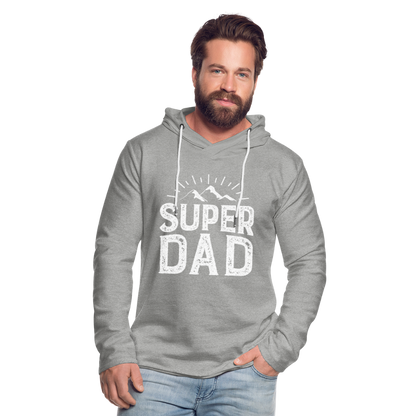 Leichtes Kapuzensweatshirt Unisex - Super DAD - Grau meliert