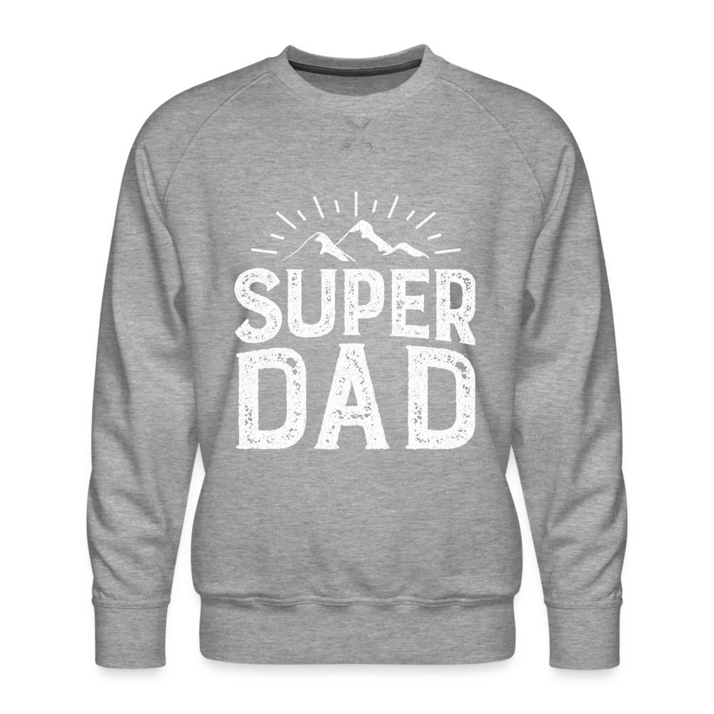 Männer Premium Pullover - Super DAD - Grau meliert