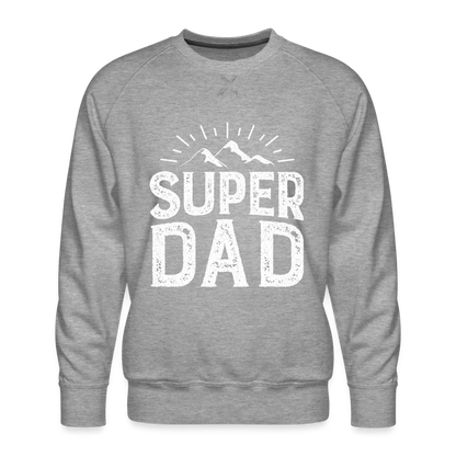 Männer Premium Pullover - Super DAD - Grau meliert