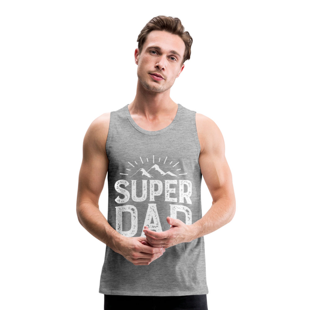 Männer Premium Tank Top - Super DAD - Grau meliert