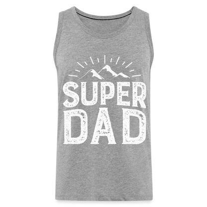 Männer Premium Tank Top - Super DAD - Grau meliert