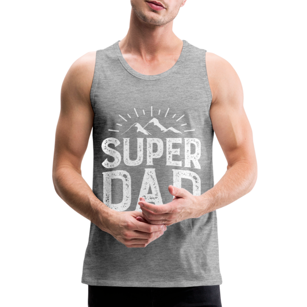 Männer Premium Tank Top - Super DAD - Grau meliert