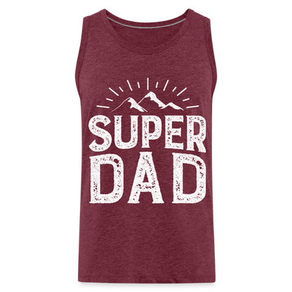 Männer Premium Tank Top - Super DAD - Bordeauxrot meliert